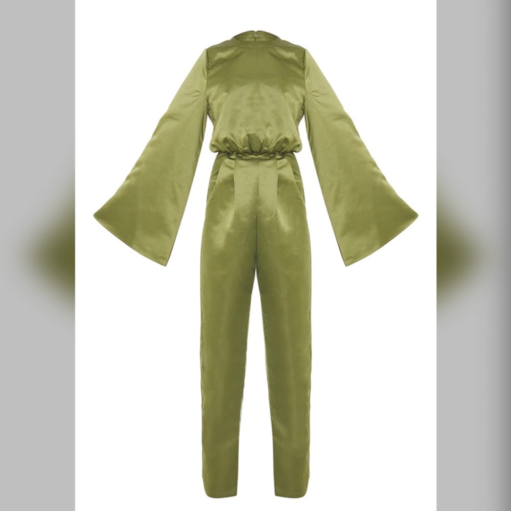 Satin Flared Sleeve Jumpsuit - Picture 2 of 2